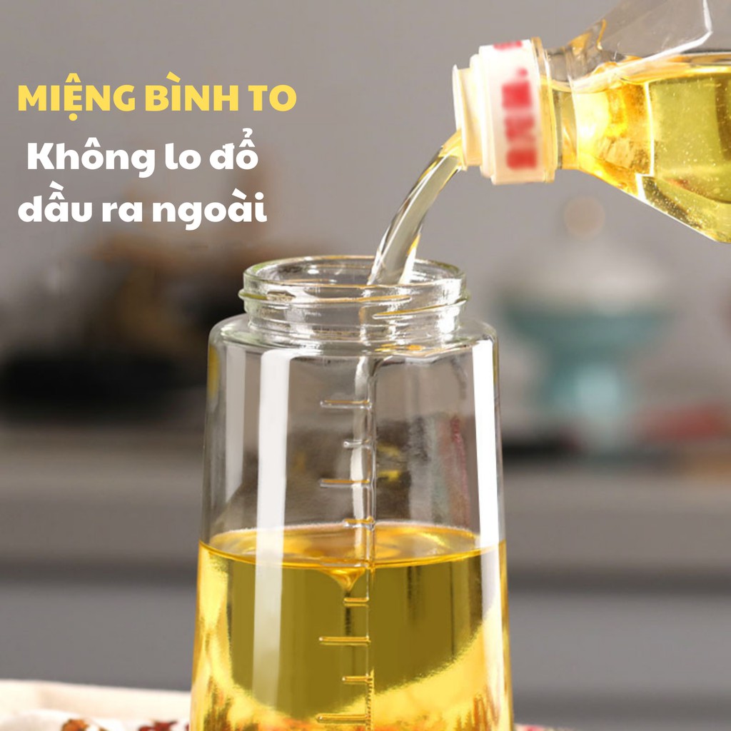 Bình Đựng Dầu Ăn, Chai Đựng Dầu Ăn, Nước Mắm, Nước Tương, Mật Ong Thủy Tinh Đa Năng Leon_official