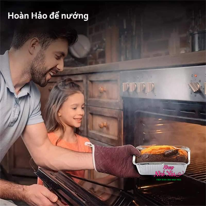 Khay giấy bạc lót nồi chiên không dầu hình chữ nhật
