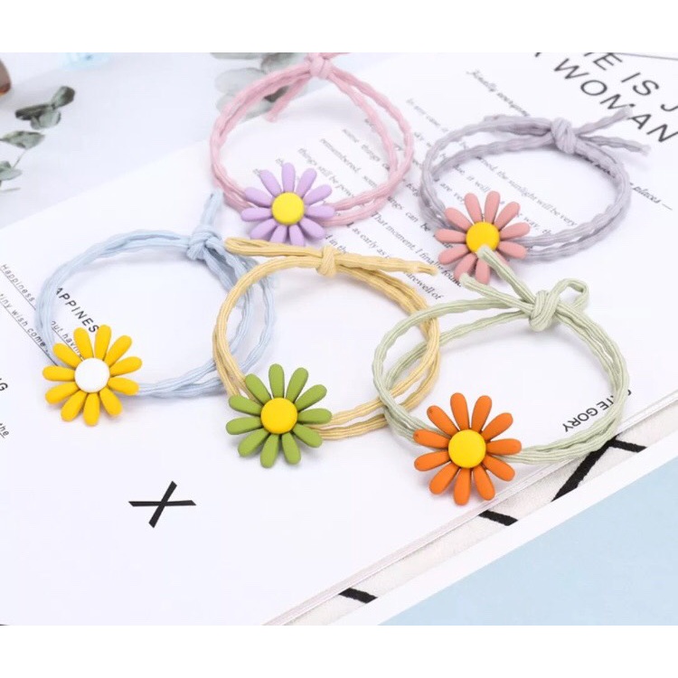 SET 10 DÂY CỘT TÓC HOA CÚC NHIỀU MÀU