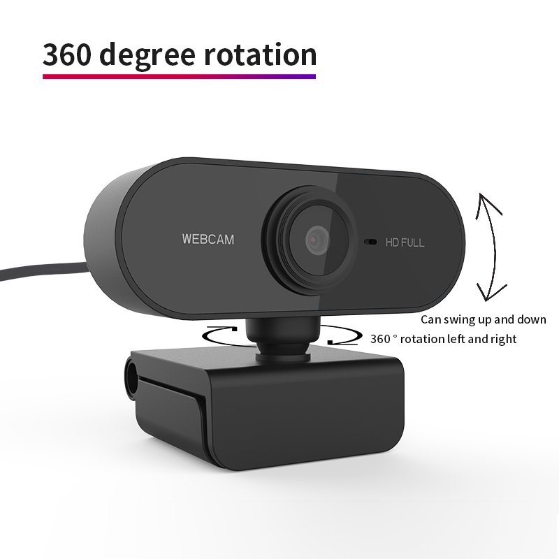 Lykry Webcam HD 1080P Built-in Microphone 360-degree Adjustable for Video Calling Live Streaming