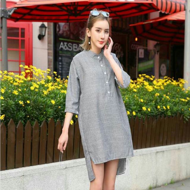 FREESHIP TỪ 50K - Đầm sơ mi dáng suông, rộng - DAMNU19.0002 | WebRaoVat - webraovat.net.vn