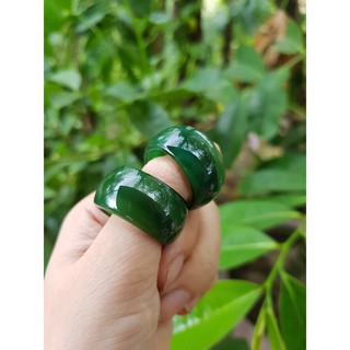 Nhẫn càng long đá mã não xanh