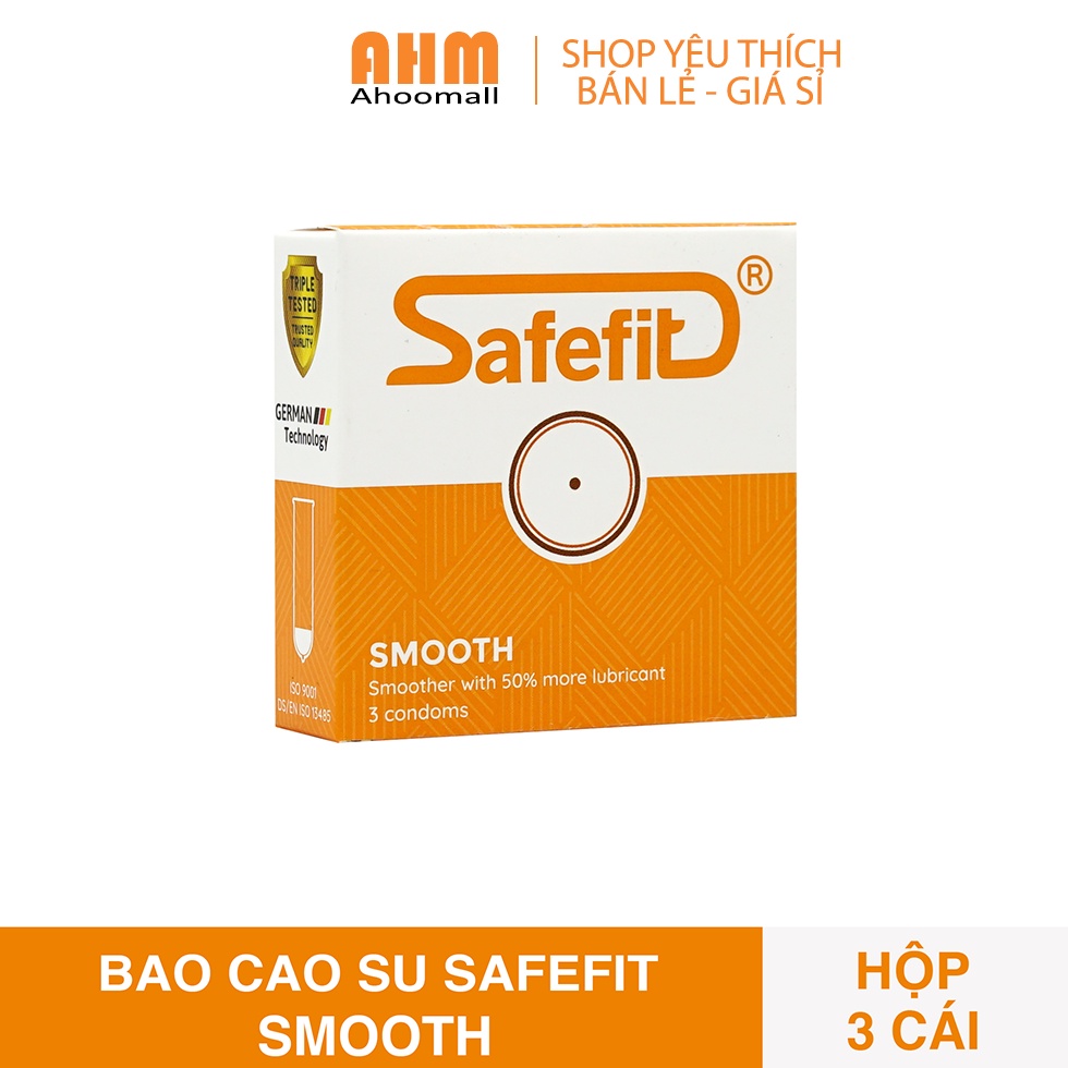 Bao cao su Safefit Smooth, nhiều chất bôi trơn hộp 12 Tặng hộp 3 cái - Bcs Chính hãng