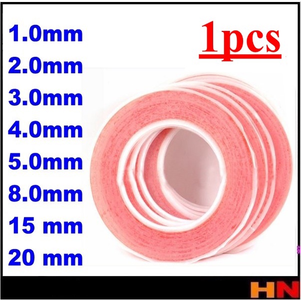 1 Cuộn Băng Keo Hai Mặt Bằng Silicon Màu Đỏ 25M Độ Bền Cao 1 2 3 4 5 8 15 20mm Cho Điện Thoại