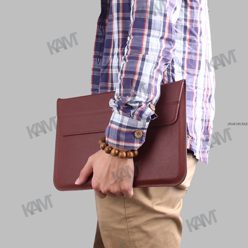 Túi Da PU Đựng Laptop Macbook Air 13 M2 Pro 13 16 12 11 15 M1 A2442 A2485 Có Giá Đỡ