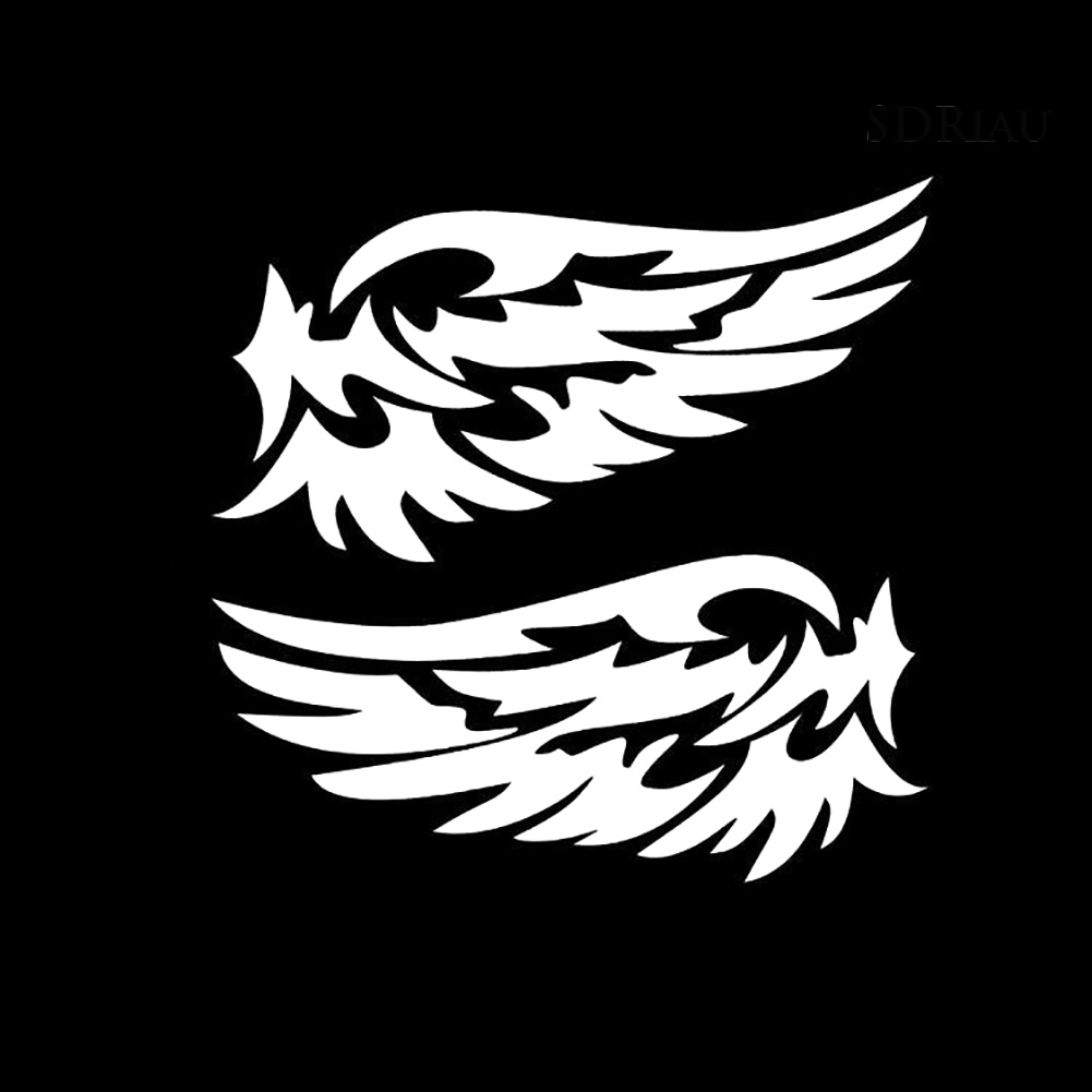 Miếng Dán Phản Quang Hình Đôi Cánh Thiên Thần Trang Trí Lưng Gương Chiếu Hậu Xe Hơi