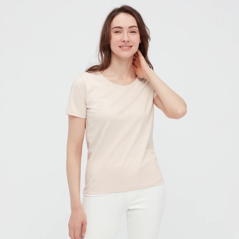 Áo thun Airism cổ tròn tay ngân UNIQLO tag Việt-Nhật