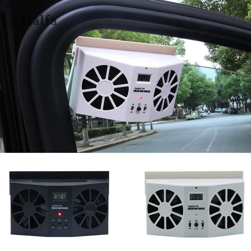 HL☆Car Auto Solar Powered Fan Cooler Window Air Vent Vehicle Ventilation Radiator