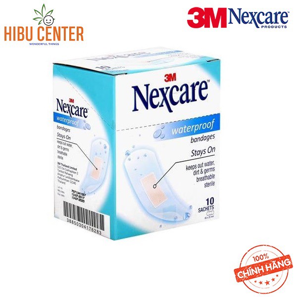 Hộp Băng keo cá nhân Chống thấm nước 25x65mm 3M Nexcare, 5 miếng/gói, 10 gói/hộp - XH002023410 –Hàng Chính Hãng