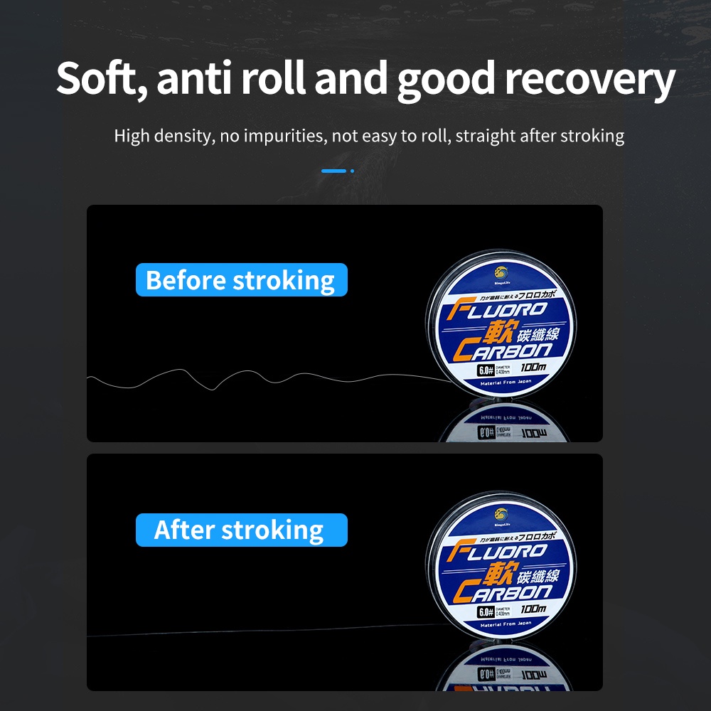 Bingolife Fluorocarbon Dây Câu PA Dây Câu Mạnh Dây Kéo Bền 100m