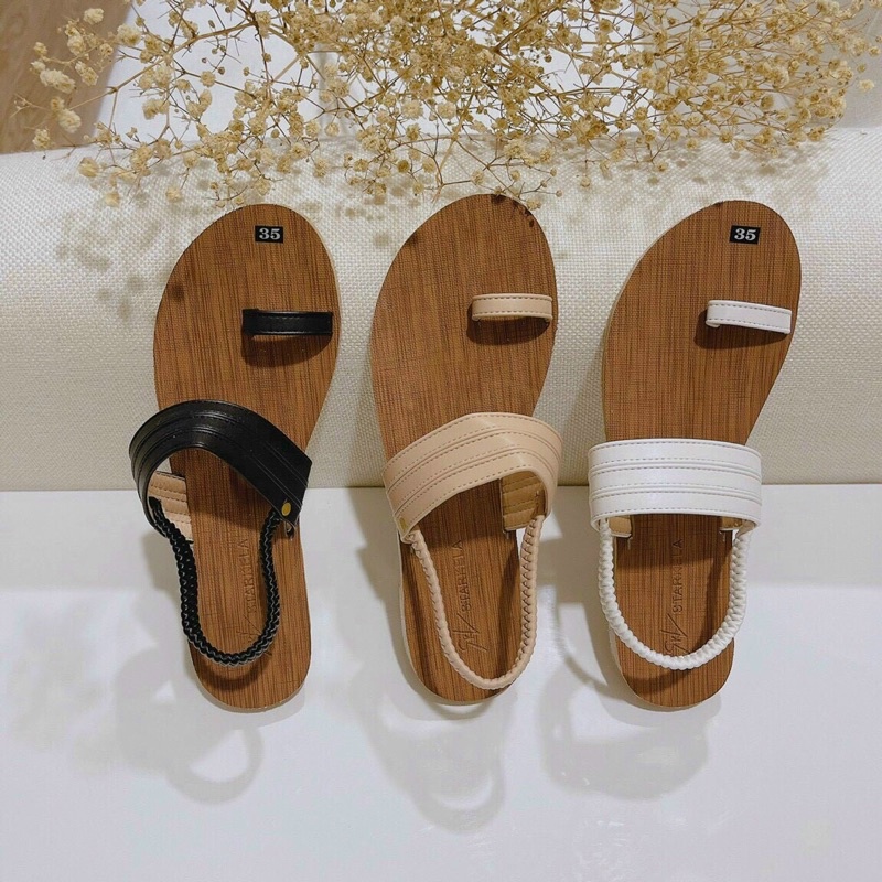 Giày sandal nữ chiến binh xỏ ngón quấn chéo cổ chân CBXN