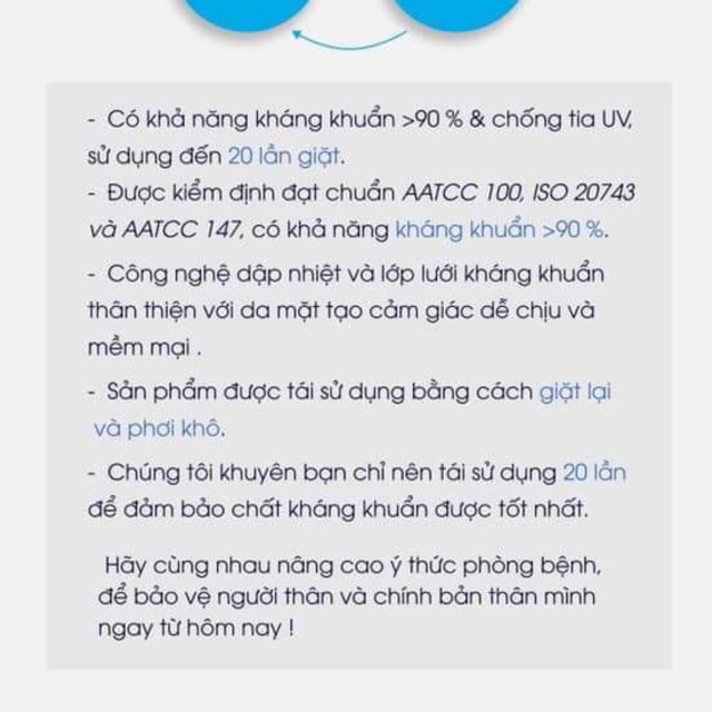 [SẴN HÀNG, 1 BỌC 1 CÁI] Khẩu trang vải 3 lớp AMAC kháng khuẫn đã kiểm định, chống tia UV,  - Tái sử dụng 20 lần | BigBuy360 - bigbuy360.vn