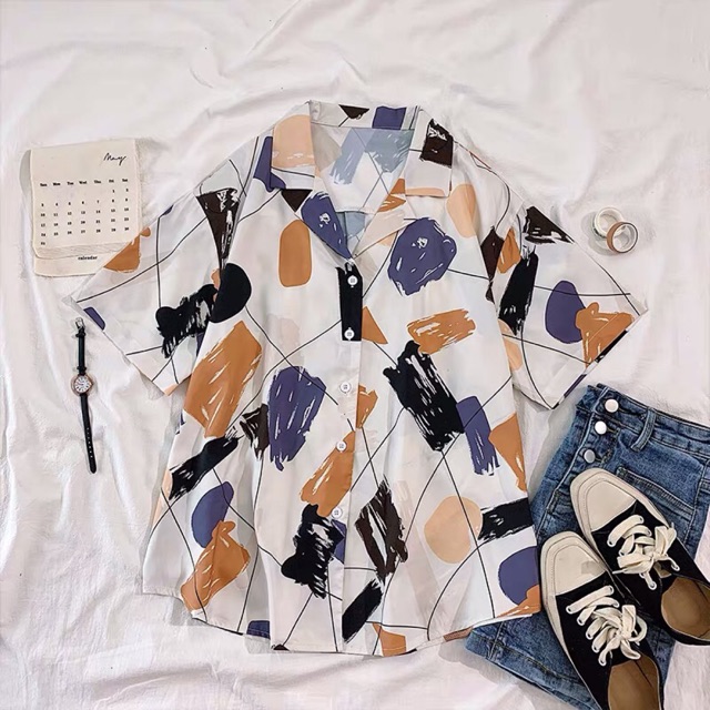🚨 Áo sơ mi cộc tay hoạ tiết cực độc⚡️ Hàng order