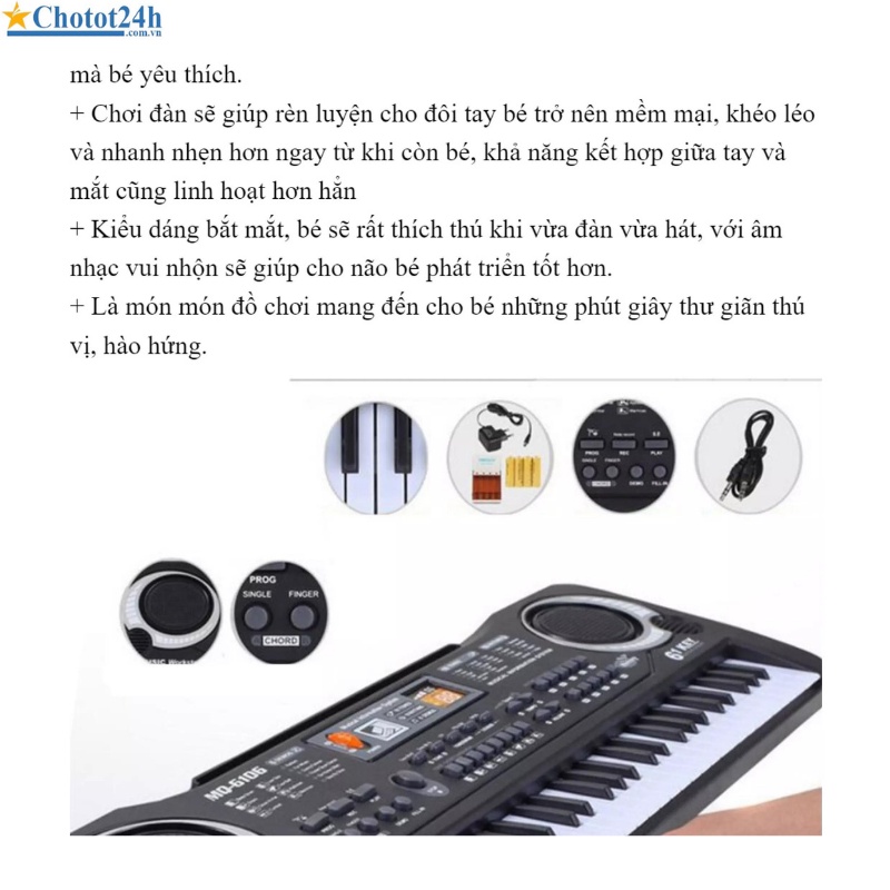 ĐÀN PIANO 61 PHÍM CÓ MÍC CHO BÉ-Đàn organ dành cho béĐồ chơi năng khiếu & học tập cho bé Phát triểnSáng tạo Tại nhàBảo h
