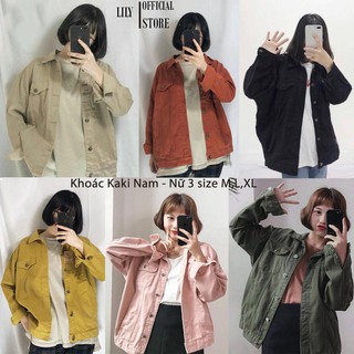 Áo Khoác Jean Kaki BASIC Nữ Nam Nhiều Mẫu Unisex