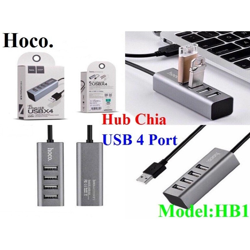 HUB CHIA CỔNG Usb 4 PORT HOCO 2.0 - DÙNG CHO LAPTOP- PC