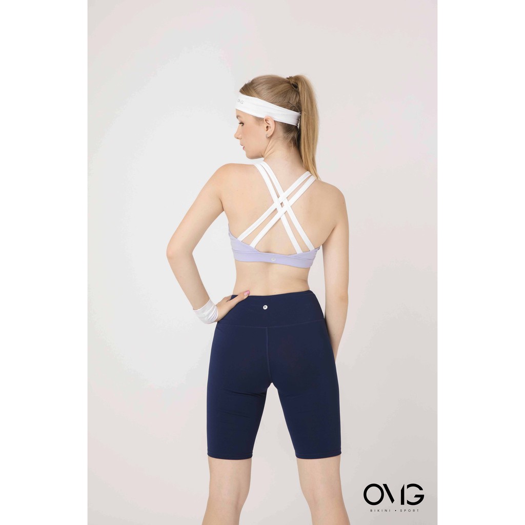 Áo tập Nữ OMG Sport kiểu bra đan dây chéo- màu Tím - BG089_PP