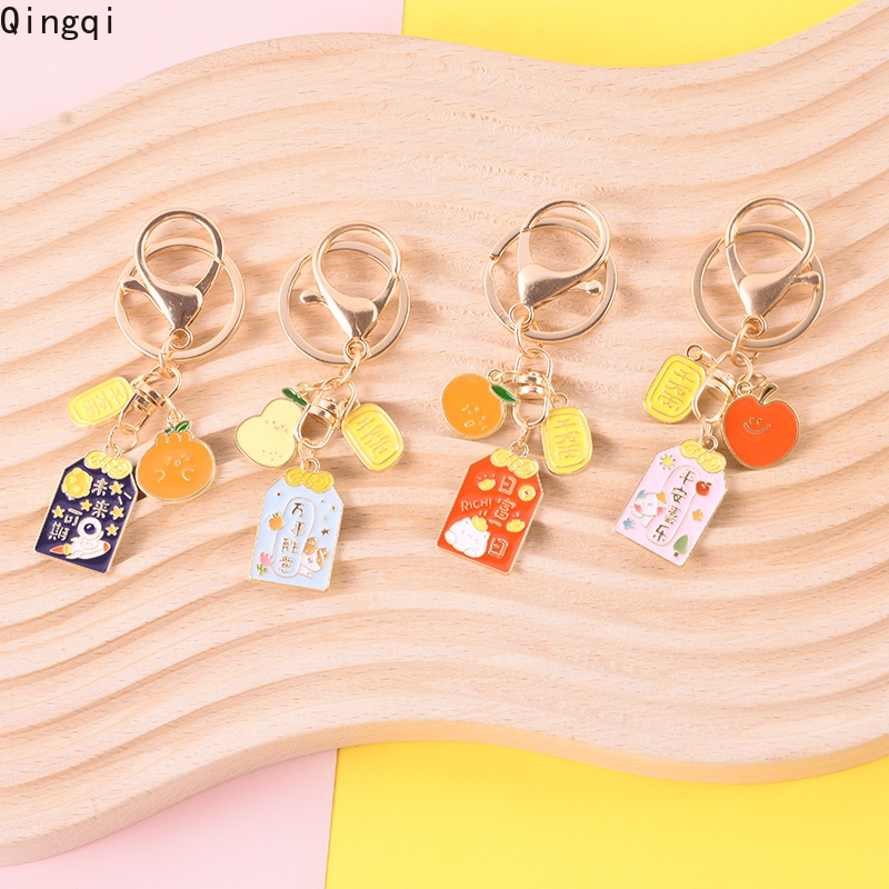 Móc khóa may mắn MISS ZOE hình trái cây hoạt hình dễ thương bằng hợp kim