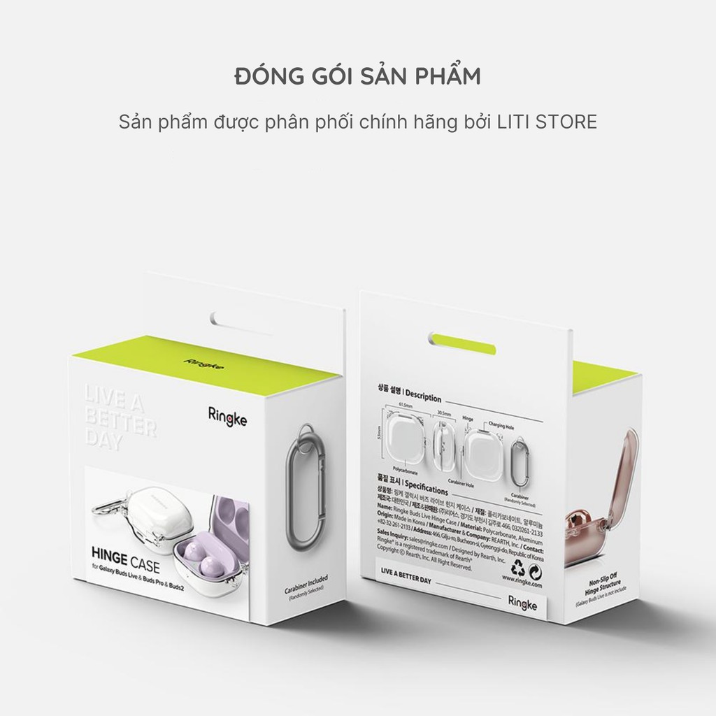 Case ốp cho Samsung Buds Live / Buds Pro / Buds 2 / Buds 2 Pro - Hinge Case - Hãng RINGKE