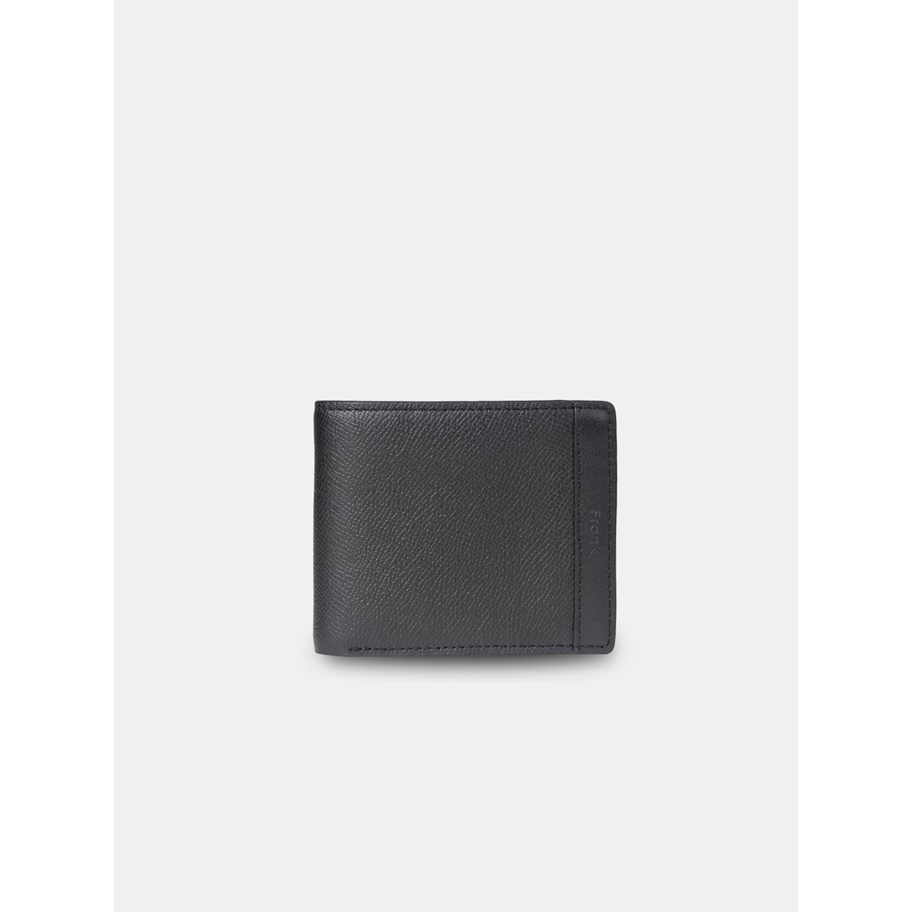 Ví Ngắn Cầm Tay Nam Da Bò Epsom Cao Cấp FRANK Stripe Bifold Wallet - Màu Đen
