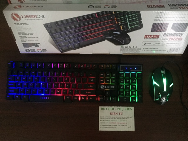 Combo chuột phím led giả cơ GTX300 và đèn LED dẻo hỗ trợ ánh sáng cho bàn phím | BigBuy360 - bigbuy360.vn