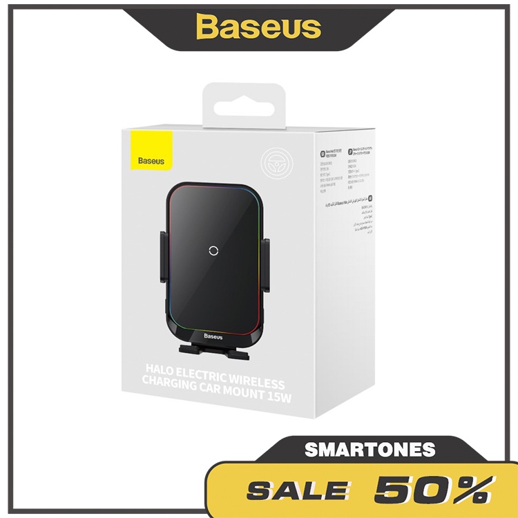 Giá đỡ điện thoại sạc không dây Baseus Halo Electric 15W kẹp giữ điện tự động cho iPhone, Samsung..