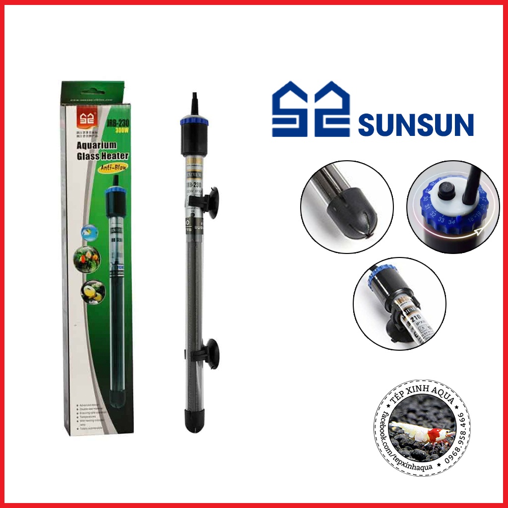 Sưởi thủy tinh chịu nhiệt SunSun - 100W/200W/300W - [Tép Xinh Aqua]