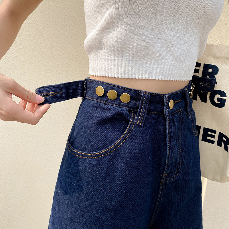 Quần Short Jeans Lưng Cao Ống Rộng Thời Trang Retro Cho Nữ