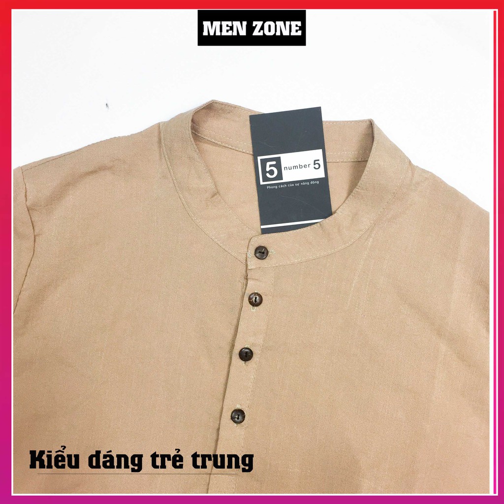 Áo Đũi Nam Cổ Tàu, Áo Cộc Tay Nam MENZONE [AD]