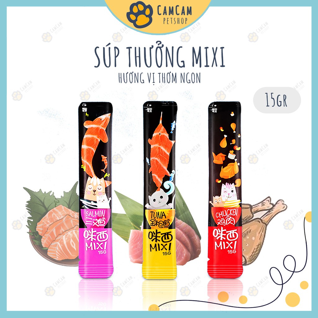 Súp thưởng cho mèo Mixi Thanh 15gr - Snack cho mèo dạng soup