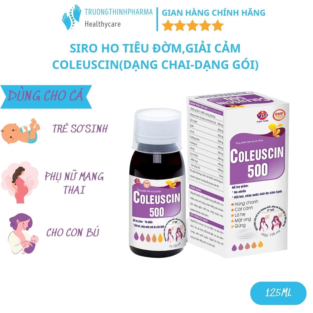Siro ho cho bé, siro ho, tiêu đờm,giải cảm Coleuscin