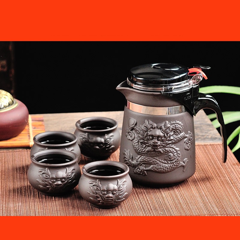 Bộ ấm chén Gốm tử sa Nghi Hưng Nhất Long 600 ml