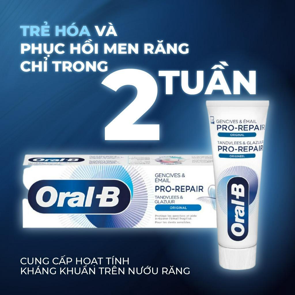 Kem Đánh Răng Oral-B Gencives &amp; Email Pro-Repair Original - Phục Hồi Men Răng Trong 2 Tuần, Hương Thơm Nhẹ Nhàng