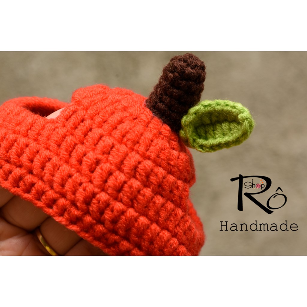 Mũ cho mèo hình quả táo, mũ len Handmade cho mèo dễ thương [Hàng sẵn]