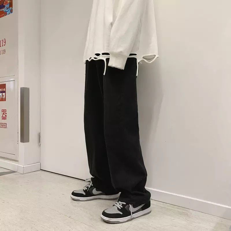 QUẦN KAKI ỐNG RỘNG -TAN -DÁNG SUÔNG PHONG CÁCH HÀN QUỐC-QT1-THỜI TRANG UNISEX-có size Nam Nữ dể phối đồ siêu đẹp màu đen