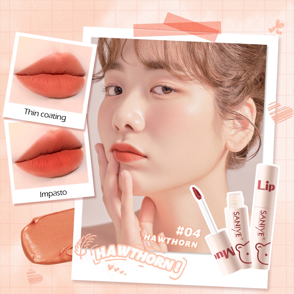 Son kem lì SANIYE L1223 chống dính chống thấm nước 8 màu tùy chọn 4ml