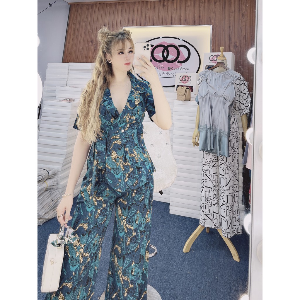 Đồ bộ nữ,set đồ bộ nữ,quần ống rộng - LS04