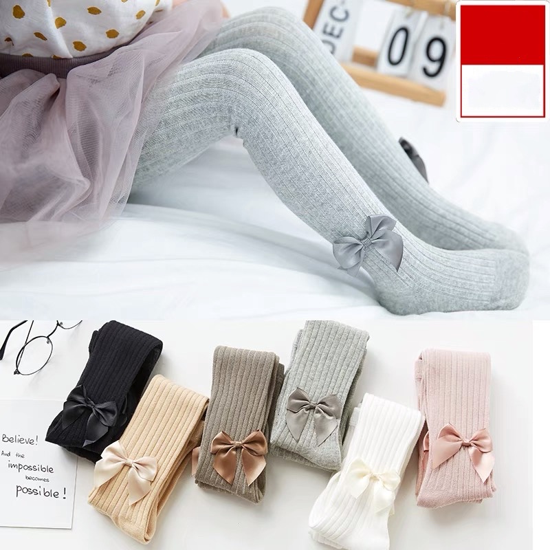 Quần tất cotton đính nơ dễ thương độc đáo cho bé gái từ 1-4 tuổi