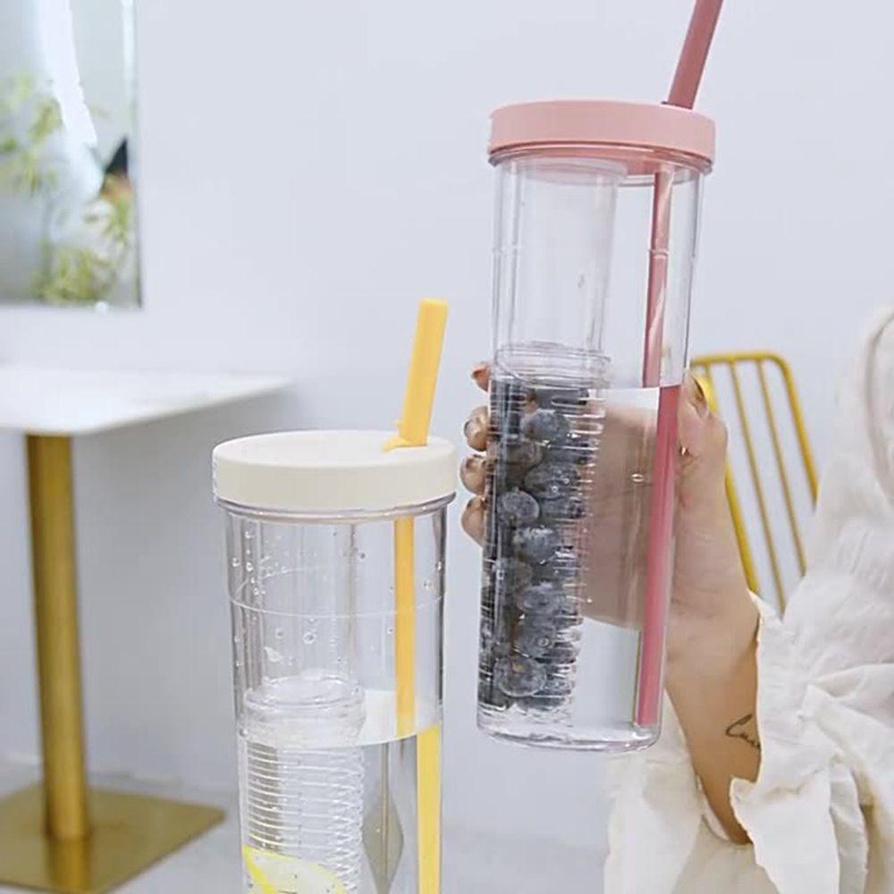 YIYU Bình Đựng Nước 700ML Có Ống Hút Và Nắp Đậy Tiện Dụng