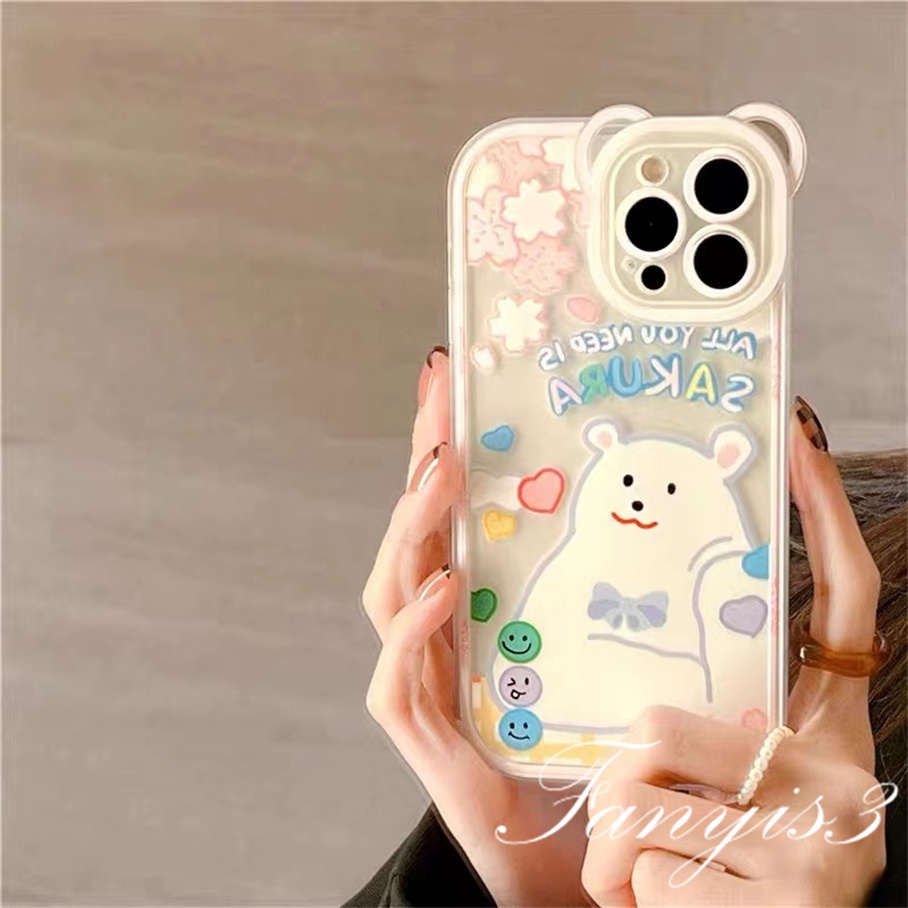 Ốp Điện Thoại Mềm Trong Suốt Họa Tiết Gấu Nâu Cho iPhone 14 13 12 11 Pro Max X XR Xs Max 8 7 6 6s Plus SE 2020