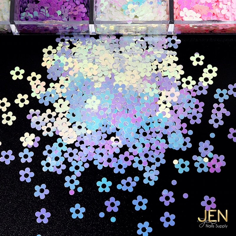 Sequin nhũ kim tuyến hoa và bướm-phụ kiện nail móng