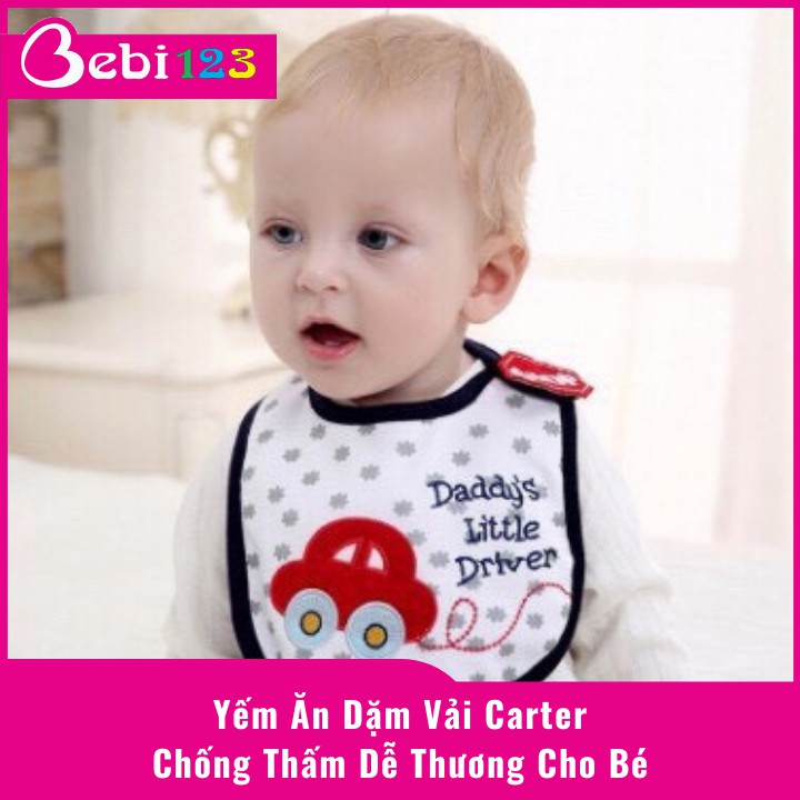 Yếm ăn dặm vải carter chống thấm dễ thương cho bé