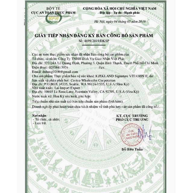 Viên Uống Bổ Sung Vitamin E 400 IU Kirkland Signature 500 viên giúp làm sáng da, đẹp da - Greenoly phân phối chính hãng