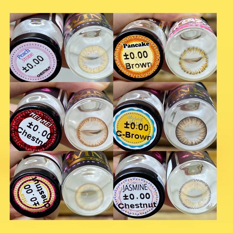 50 mẫu lens Nâu_Brown size giãn ít 14,2mm-14,3mm không độ (FREE SHIP)