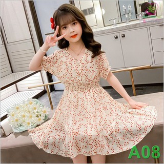 ĐẦM BÉ GÁI HOA KHÔ A08  - Size 15kg - 45kg - VÁY ĐẦM TRẺ EM CAO CẤP - VÁY ĐẦM TRẺ EM QUẢNG CHÂU