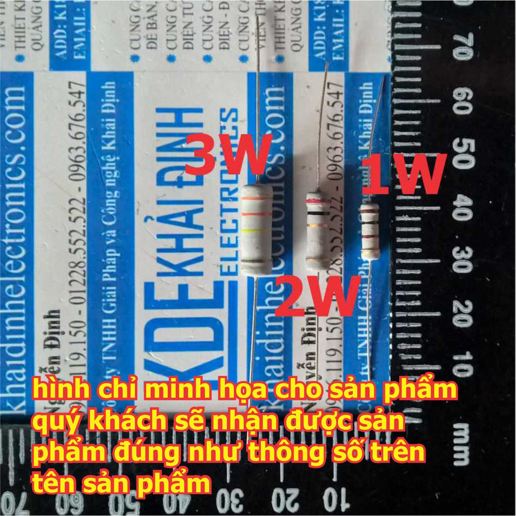 điện trở 2W, 5% (4 vạch), 100 Ohm (gói 50 con) kde1014