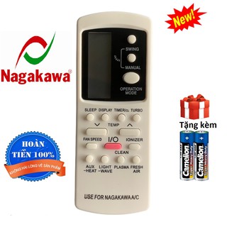 Điều khiển điều hoà Nagakawa 2 chiều, remote máy lạnh nagakawa - Hàng tốt [ tặng kèm pin, bảo hành đổi trả 30 ngày ]