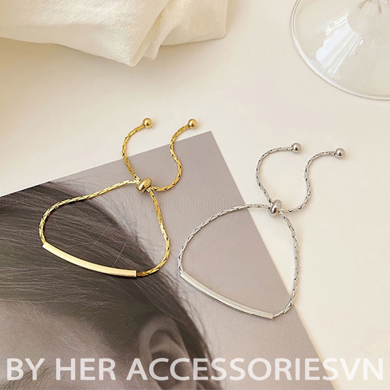 Vòng tay nữ, lắc tay nữ khóa rút " LUCKY " phong cách Vintage HER.ACC Her Accessories T2