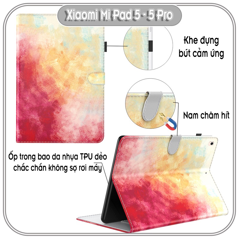 Bao da cho Xiaomi Pad 5 - 5 Pro 2 màu Gradient , viền TPU dẻo đen