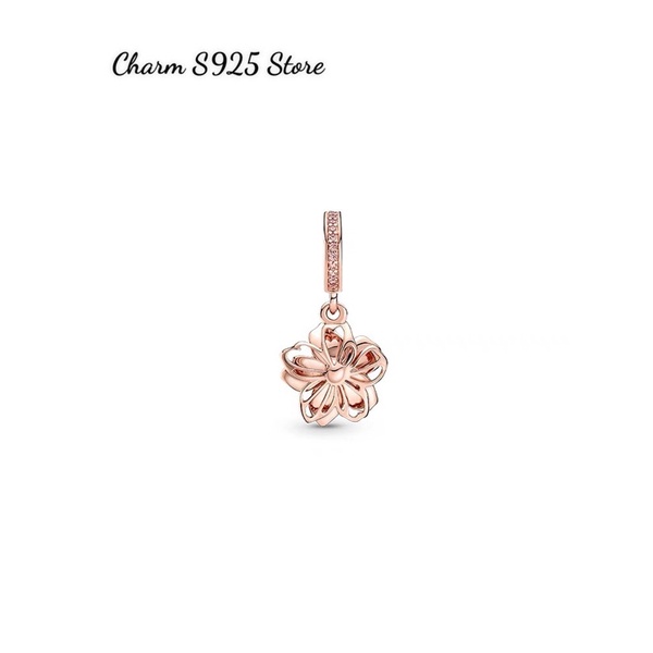 CHARM PAN ALE TREO HOA PANSY VÀNG HỒNG BẠC S925 CAO CẤP